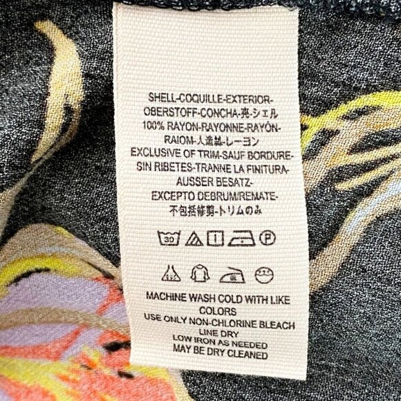 FREE PEOPLE BELLA BLACK FLORAL V-NECK LONG SLEEVE TUNIC TOP - S - Picture 10 of 10